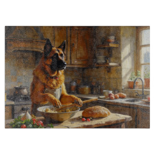Anatolian Shepherd Cooking in Kitchen Cutting Board