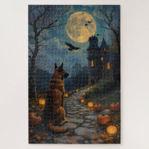 Anatolian Shepherd Dark Fantasy Halloween Art Jigsaw Puzzle