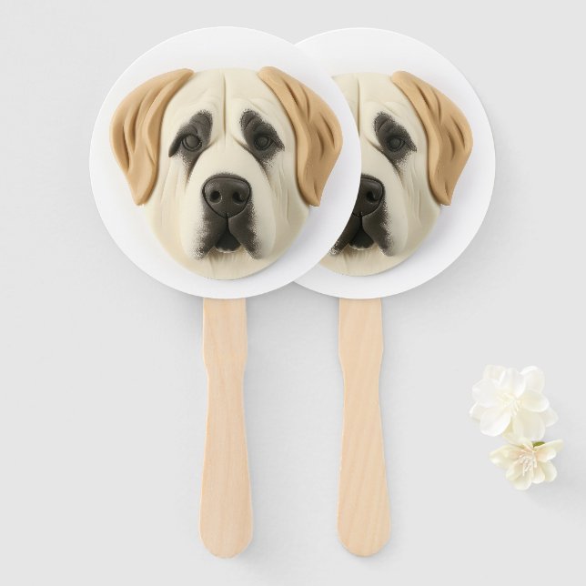 Anatolian Shepherd Dog 3D Inspired Hand Fan (Front and Back)