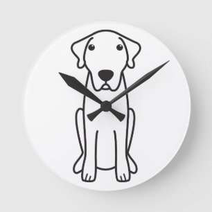 Anatolian Shepherd Dog Cartoon Round Clock