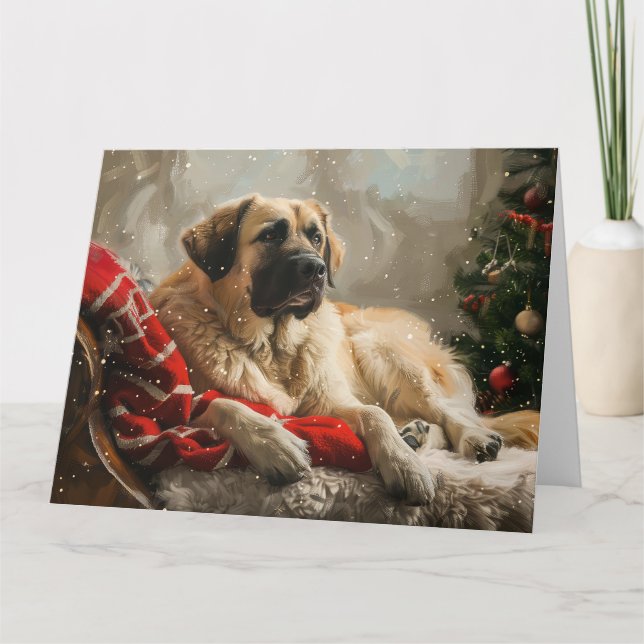 Anatolian Shepherd Dog Christmas Festive Card (Front)