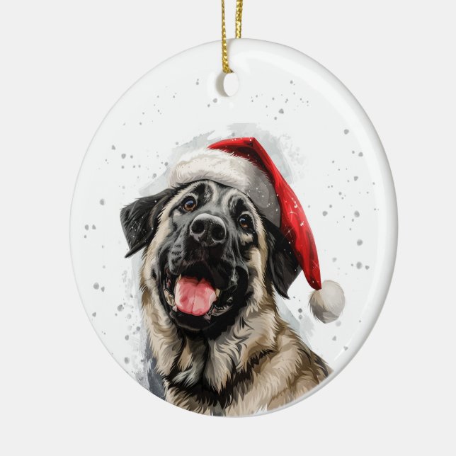 Anatolian Shepherd Dog Christmas Personalized Ceramic Tree Decoration (Left)