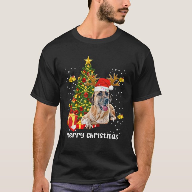 Anatolian Shepherd Dog Christmas Tree Santa Xmas P T-Shirt (Front)