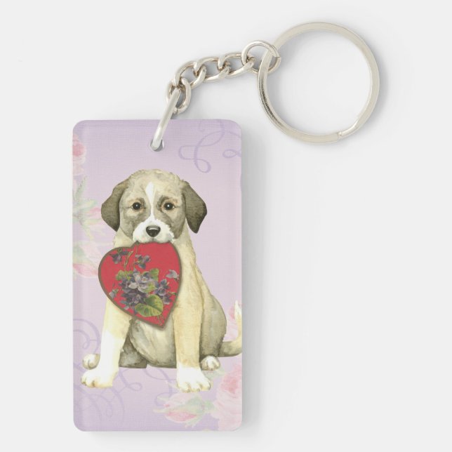 Anatolian Shepherd Dog Heart Mum Key Ring (Back)