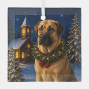 Anatolian Shepherd Dog Holiday Glass Tree Decoration