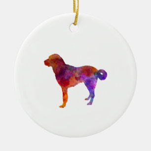 Anatolian Shepherd Dog in watercolor Ceramic Tree Decoration