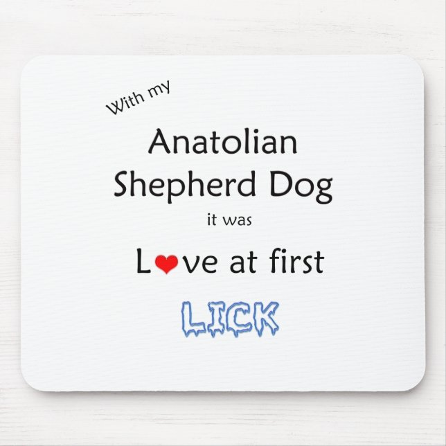 Anatolian Shepherd Dog Lick Design Mouse Pad (Front)