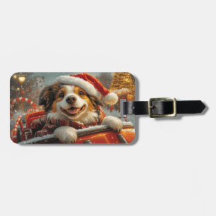 Anatolian Shepherd Dog Roller Coaster Christmas Luggage Tag