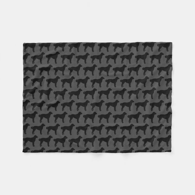 Anatolian Shepherd Dog Silhouettes Pattern Fleece Blanket (Front (Horizontal))