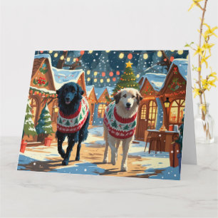 Anatolian Shepherd Dogs Christmas Snow Holiday Card