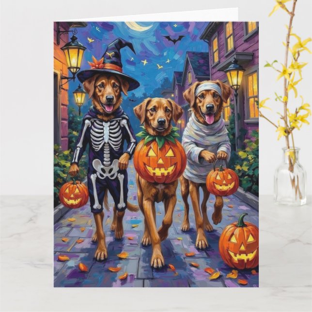 Anatolian Shepherd Dogs Halloween Costumes Card (Yellow Flower)