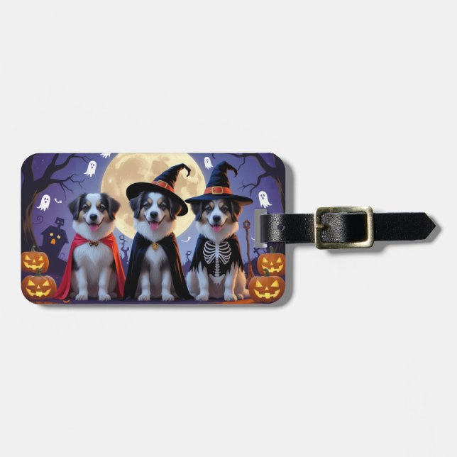 Anatolian Shepherd  Dogs Pumpkin Halloween Funny  Luggage Tag (Front Horizontal)