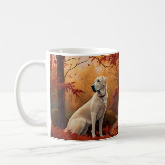 Anatolian Shepherd  in Autumn Leaves Fall Inspire Coffee Mug (Left)