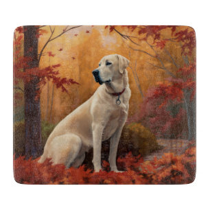 Anatolian Shepherd  in Autumn Leaves Fall Inspire Cutting Board