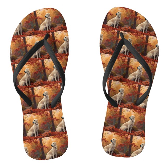 Anatolian Shepherd  in Autumn Leaves Fall Inspire Jandals (Footbed)