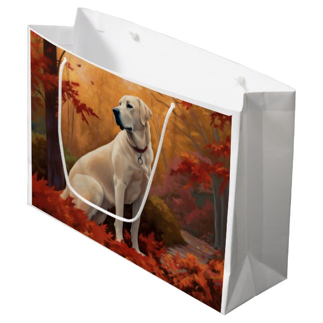 Anatolian Shepherd  in Autumn Leaves Fall Inspire Large Gift Bag (Front Angled)