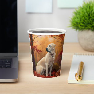 Anatolian Shepherd in Autumn Leaves Fall Inspire Paper Cups