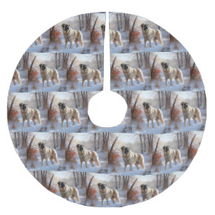 Anatolian Shepherd Let It Snow Christmas Brushed Polyester Tree Skirt