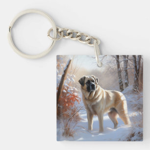 Anatolian Shepherd Let It Snow Christmas Key Ring