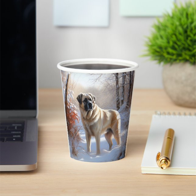 Anatolian Shepherd Let It Snow Christmas  Paper Cups (Insitu)