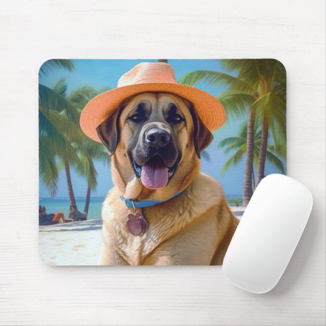 Anatolian Shepherd on Beach, dog lover summer gift Mouse Pad (With Mouse)