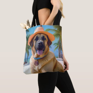 Anatolian Shepherd on Beach, dog lover summer gift Tote Bag