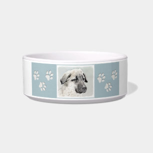 Anatolian Shepherd Painting - Original Dog Art Bowl