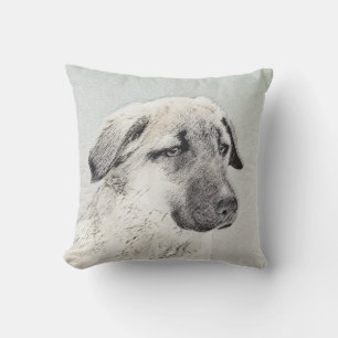Anatolian Shepherd Painting - Original Dog Art Cushion