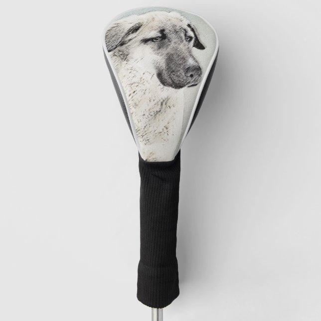 Anatolian Shepherd Painting - Original Dog Art Golf Head Cover (Front)