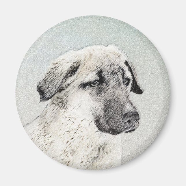 Anatolian Shepherd Painting - Original Dog Art Magnet (Front)