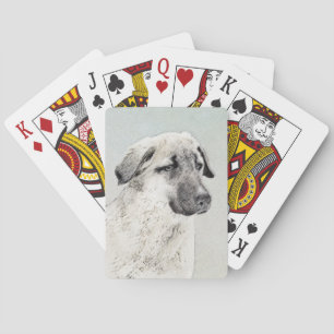 Anatolian Shepherd Painting - Original Dog Art Playing Cards
