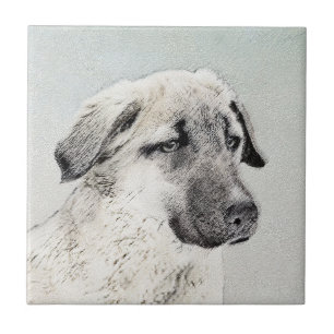 Anatolian Shepherd Painting - Original Dog Art Tile