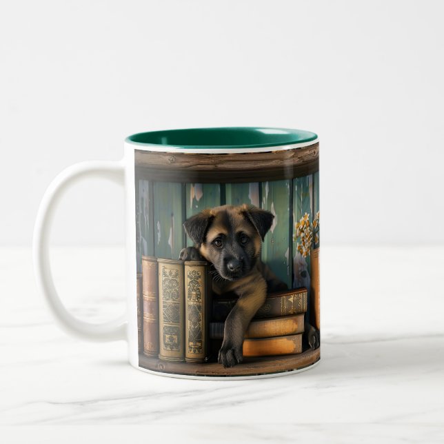  Anatolian Shepherd Puppy- Accent Coloured Mug (Left)