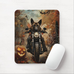 Anatolian Shepherd Riding Motorcycle Halloween Mouse Pad