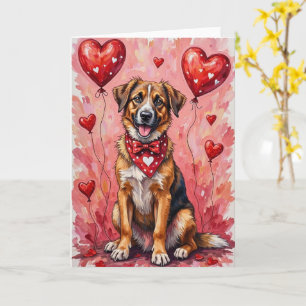Anatolian Shepherd Valentine’s Day Dog with Hearts Card