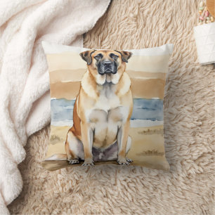 Anatolian Shepherd Watercolor Desert Tone Art Cushion