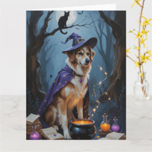 Anatolian Shepherd Whimsical Halloween Painting Card
