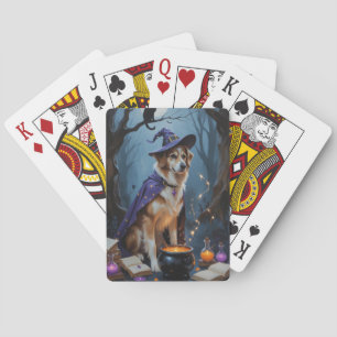 Anatolian Shepherd Whimsical Halloween Painting Playing Cards