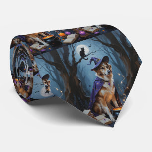 Anatolian Shepherd Whimsical Halloween Painting Tie