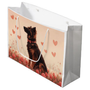 Anatolian Shepherd with Roses - Valentine's Day Large Gift Bag