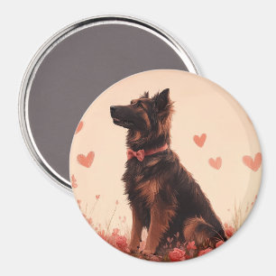 Anatolian Shepherd with Roses - Valentine's Day Magnet