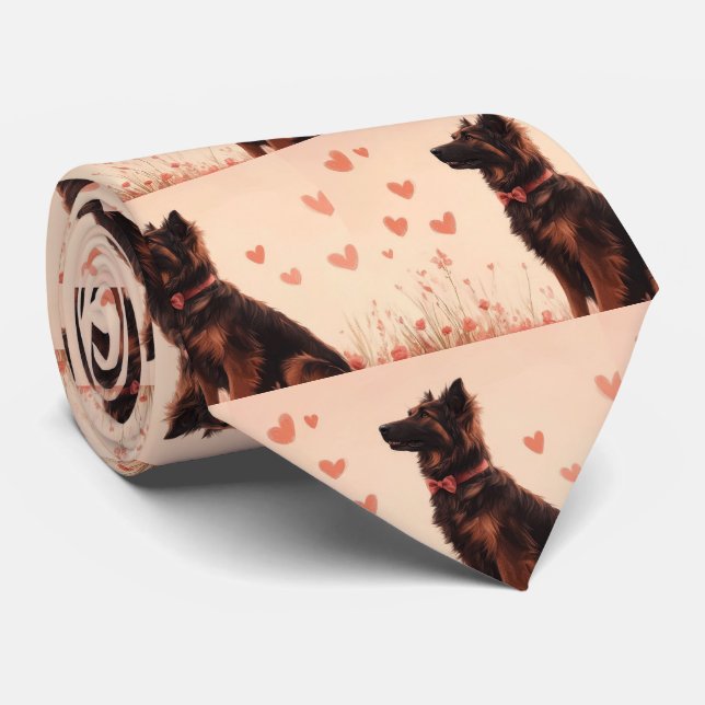 Anatolian Shepherd with Roses - Valentine's Day Tie (Rolled)