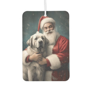 Anatolian Shepherd with Santa Claus Christmas Car Air Freshener
