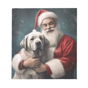 Anatolian Shepherd with Santa Claus Christmas Notepad