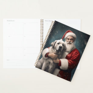 Anatolian Shepherd with Santa Claus Christmas Planner