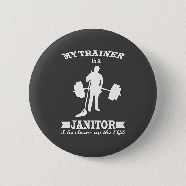 Anatoly My Trainer Is Janitor Funny Gym Prank  6 Cm Round Badge (Front)