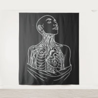 Anatomical Ascension – Haunted Line‑Art Figure