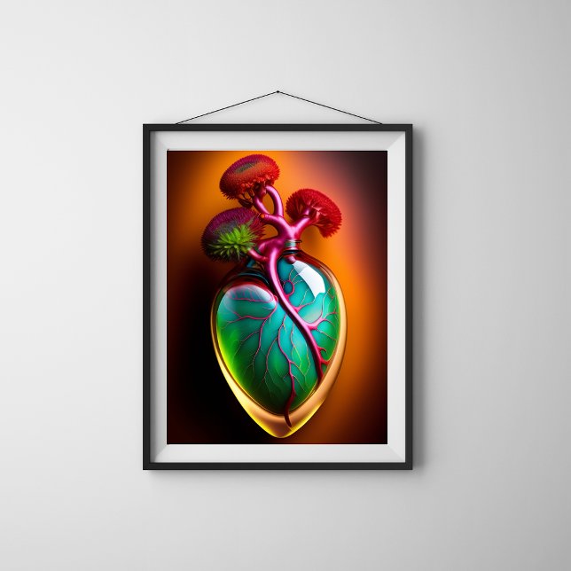 Anatomical Glass Heart Digital Art  Poster (Creator Uploaded)