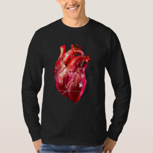 Anatomical Heart And Flowers Cardiologist Design T-Shirt