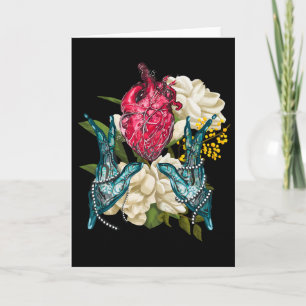Anatomical Heart And Flowers Doctor Valentine Card